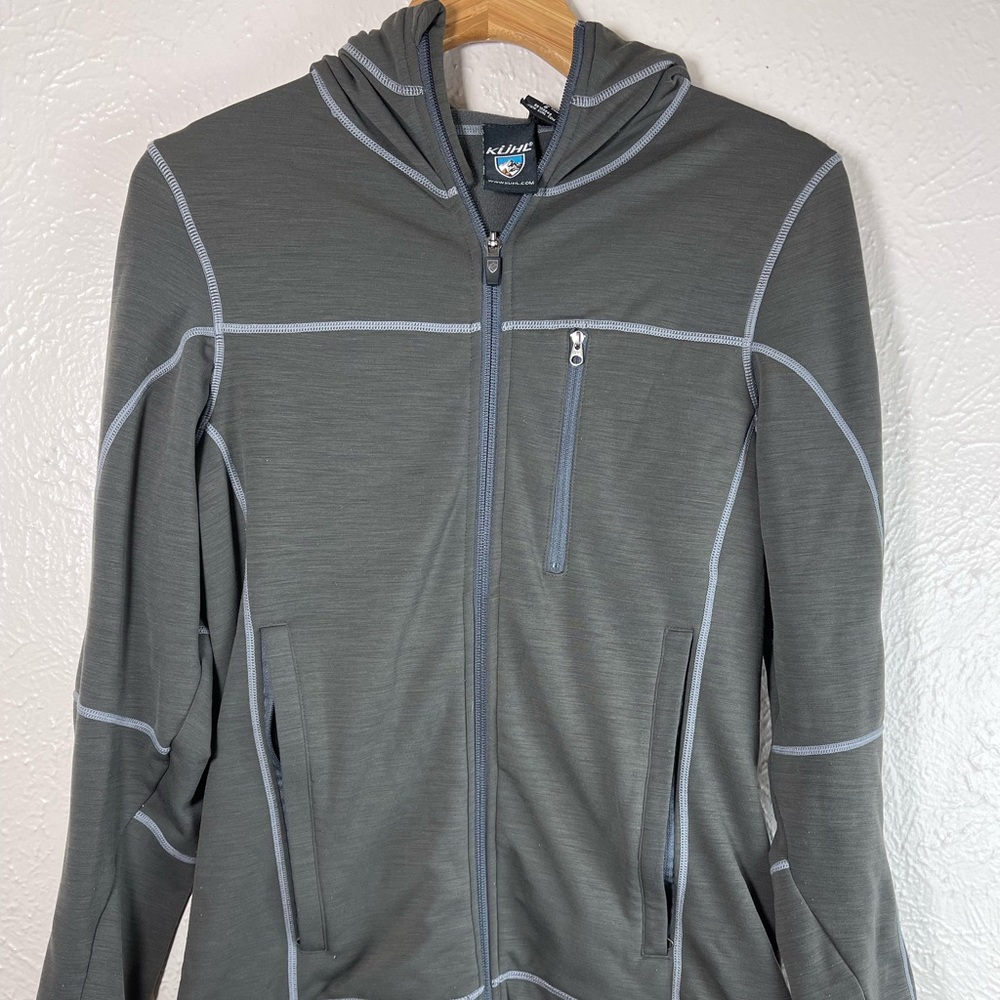 Kuhl Skulpt Hoodie Women's Small Jacket Full Zip Heather Green Thumbholes